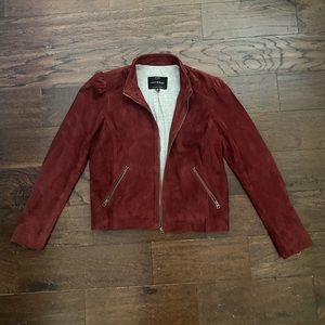 Lucky Brand womens Suede Puff Sleeve Jacket